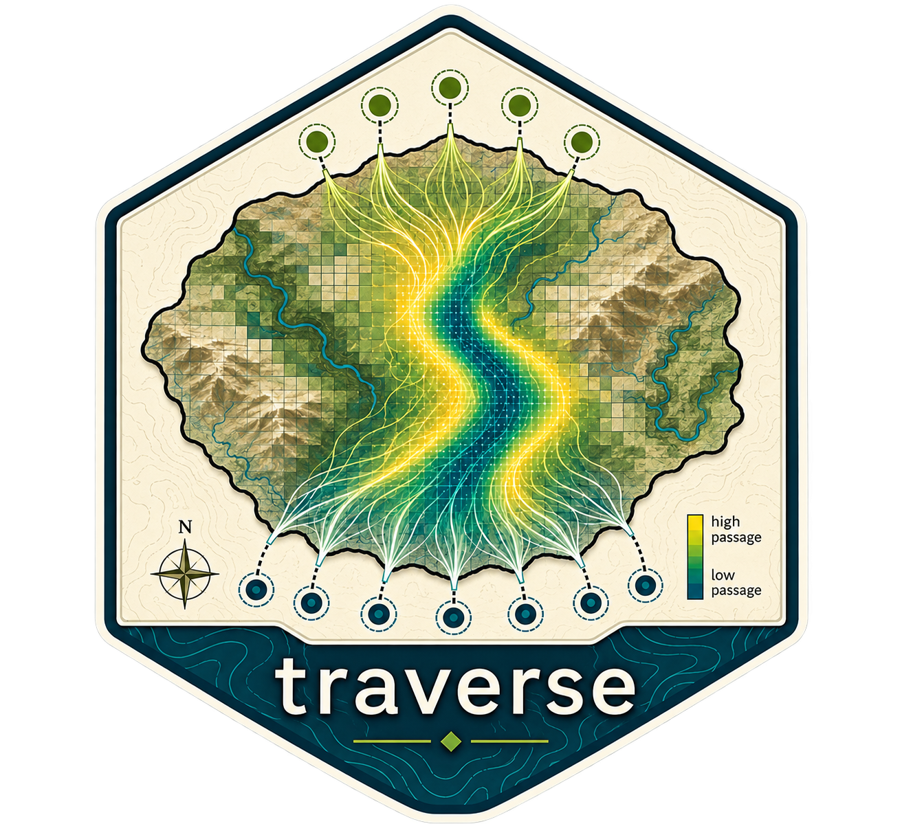 traverse hex sticker